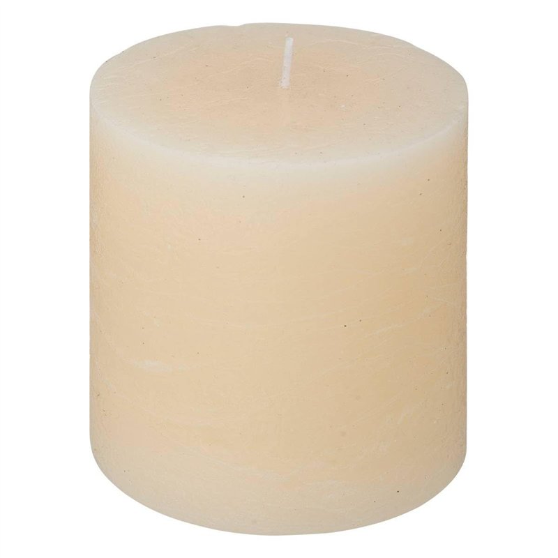 Atmosphera - Bougie ronde Olia D10cm blanc ivoire