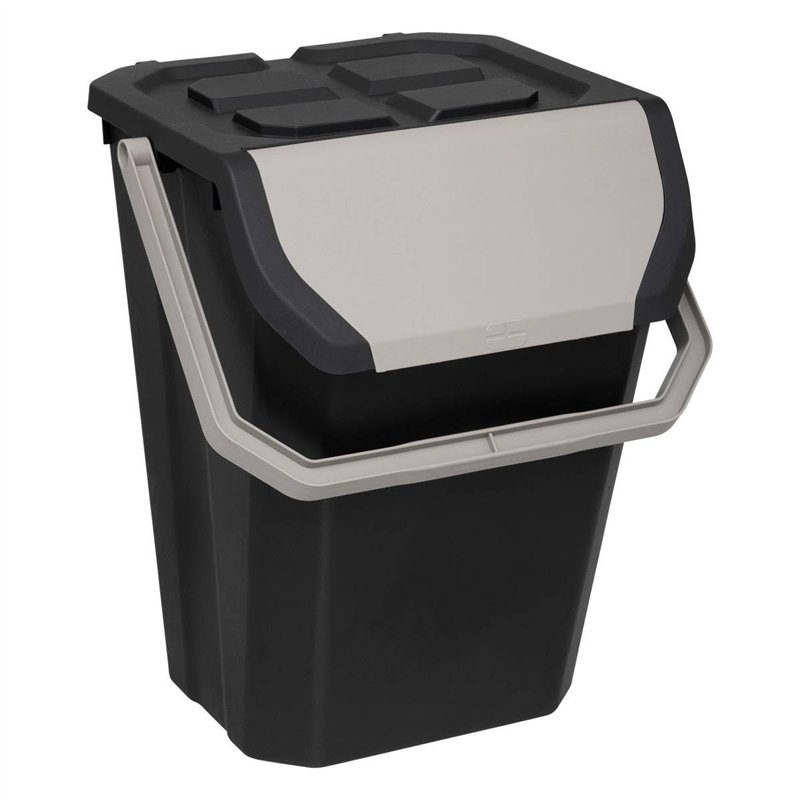 5five - poubelle de tri 37l en plastique noir