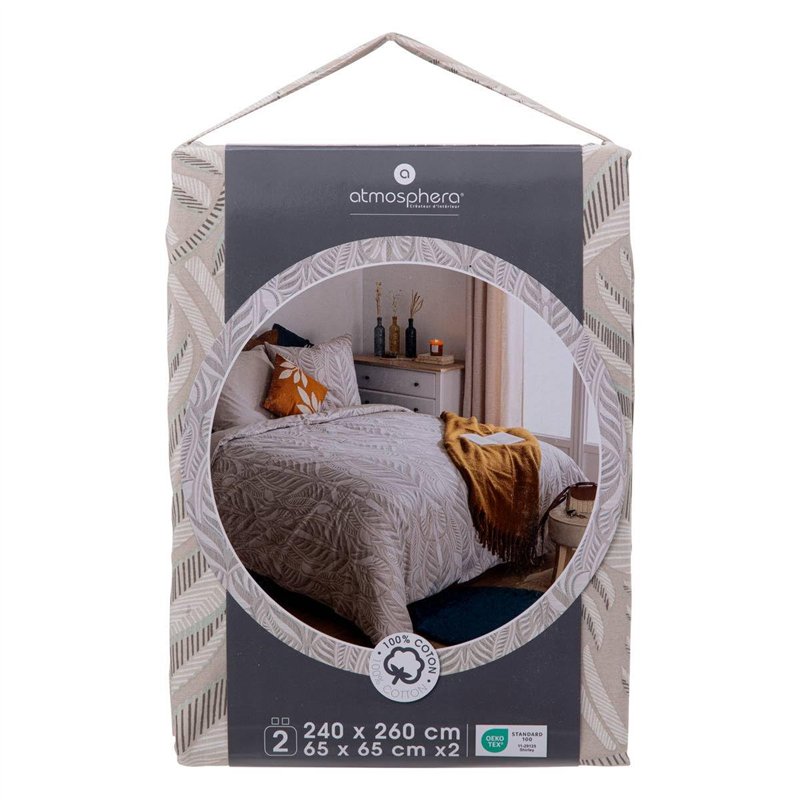 Image secondaire de Atmosphera - Parure de lit imprimée nalh 260x240cm Beige Lin