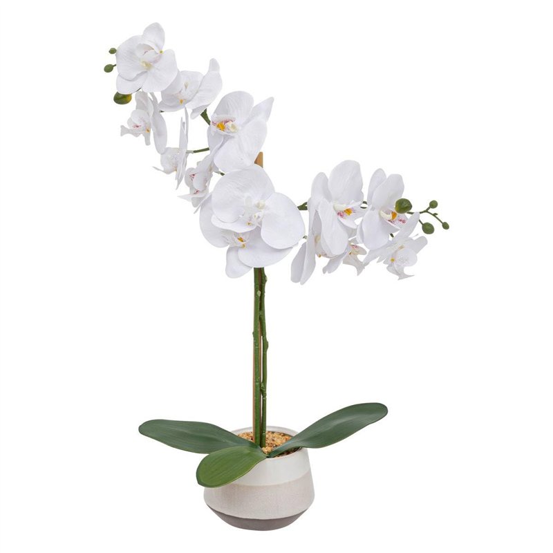 Atmosphera - Orchidée Artificielle clera h52cm Blanc