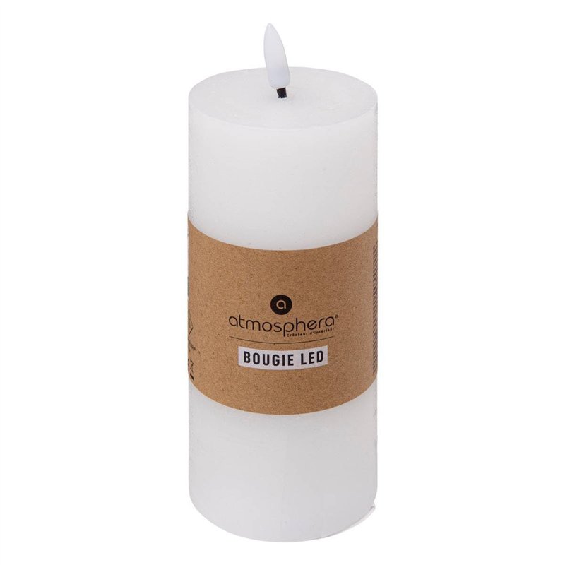 Image secondaire de Atmosphera - Bougie ronde à led molia h18cm blanc