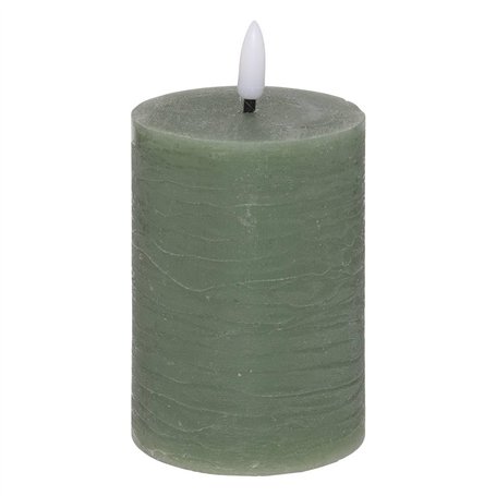 Atmosphera - Bougie ronde à led molia h13cm vert foncé