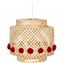 Atmosphera - Suspension enfant liby bambou pompons rouges d28cm