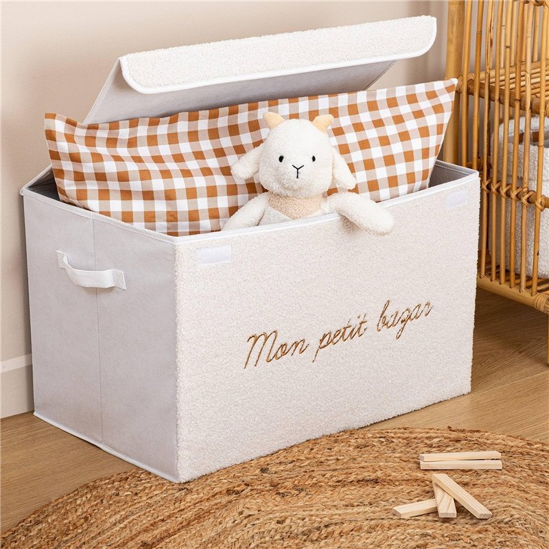 Image secondaire de Atmosphera - Coffre de Rangement Enfant Yuma Blanc Bouclette 36x57cm