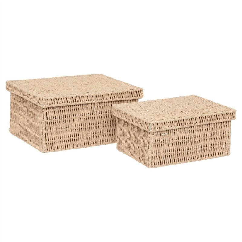 5five - lot de 2 boîtes range-documents kord en papier tressé