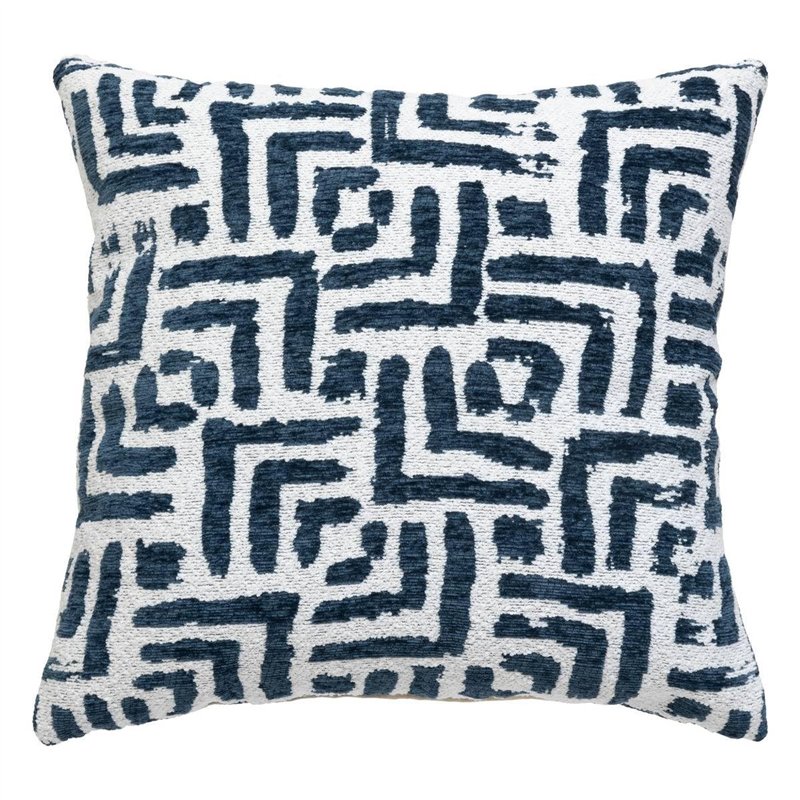 Atmosphera - Housse de Coussin Jeni Chenille Bleu égéen 40x40cm