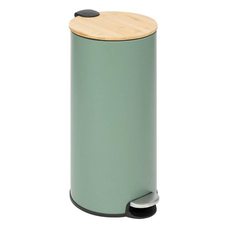 5five - poubelle couvercle bambou 30l modern color vert