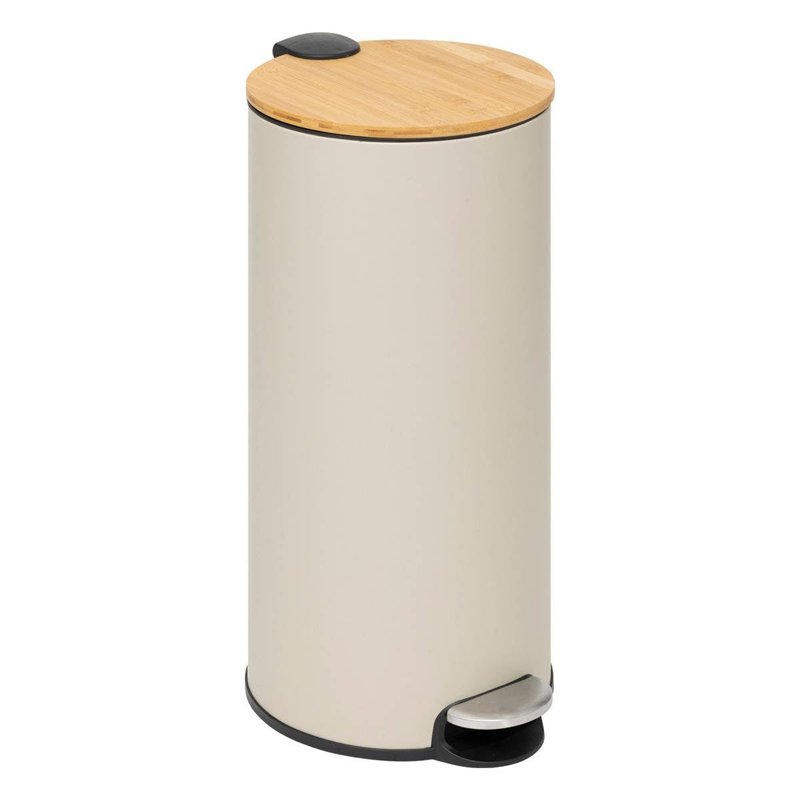 5five - Poubelle Couvercle Bambou 30l Modern Color Beige