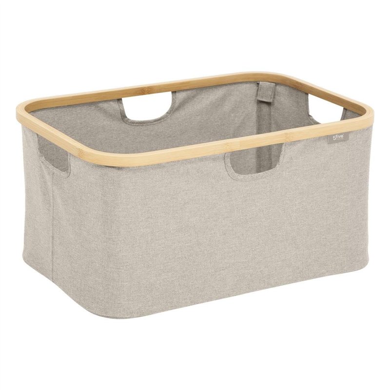 5five - panier à linge tidy box 54l pliable gris