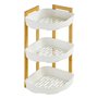 5five - étagère d angle naturéo 3 niveaux en bambou blanc 29x22cm