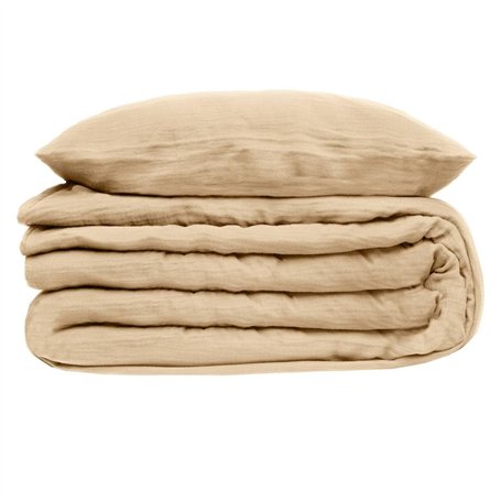 Atmosphera - Parure de lit 3 pièces Flora Gaze de Coton Lin 240x220cm