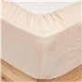 Atmosphera - Drap Housse Flora Gaze de Coton Lin 140x190cm