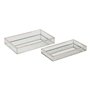 Atmosphera - 2 plateaux effet miroir ania argent 28x17x4cm