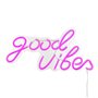 Atmosphera - Tube néon mural led good vibes rose l 40,5cm