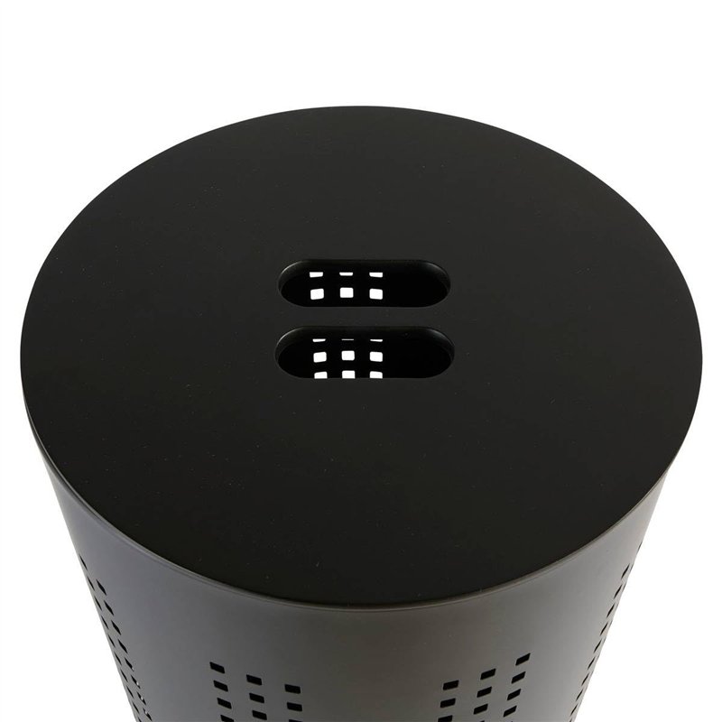 Image secondaire de 5five - corbeille à linge glass en métal et bois noir 45l