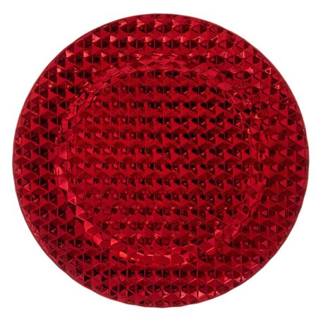 Feeric lights & christmas - Assiette de présentation colorama de noël d33cm rouge motif pixel