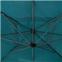 Hespéride - Parasol Déporté Carré Manoa Bleu Canard 2,5 x 2,5 m Anti-Rouille Rotation 360° Protection Soleil, Intempéries pour J