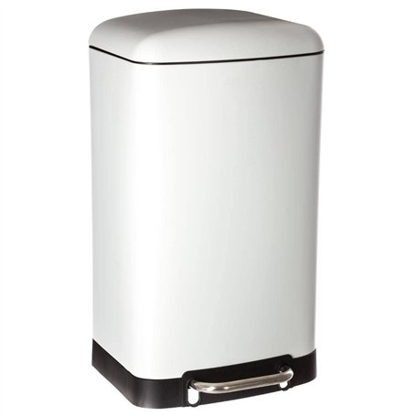 JJA 133680 Poubelle Métal Blanc 35 x 32 x 62 cm 30 L