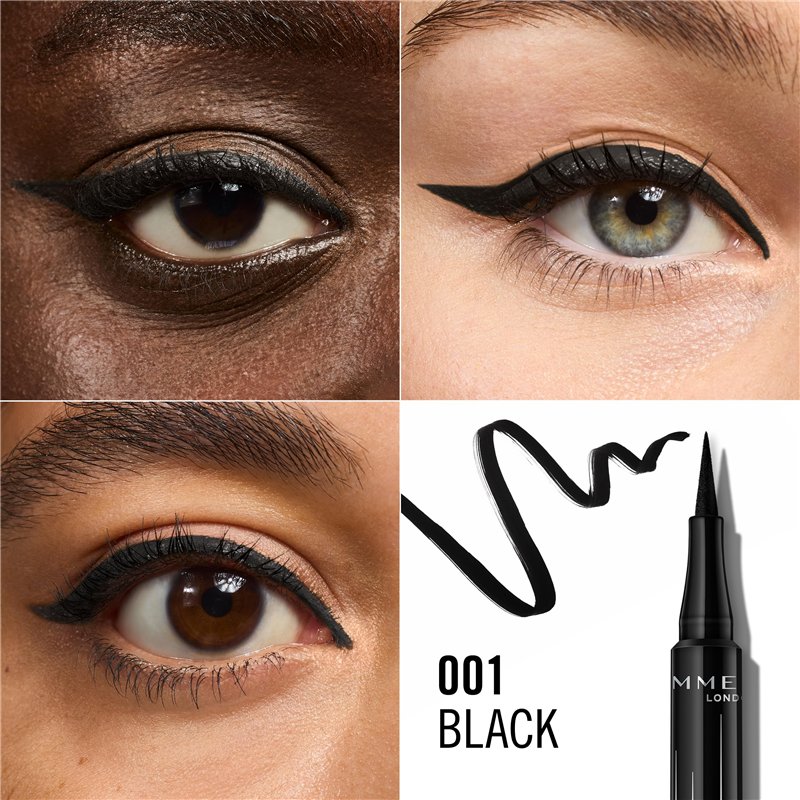 Image secondaire de Rimmel - Eyeliner Wonder'Ink - Waterproof - Longue tenue - Mate - Application facile - Noir (01 Black) - 1 ml (0.03 FL OZ)