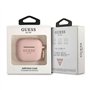 Guess Coque de Protection en Silicone pour Apple AirPods 3 Motif Paillettes Rose