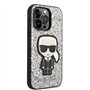 Karl Lagerfeld KLHCP14LGFKPG Coque de Téléphone, Coque de protection rigide pour iPhone 14 Pro 6,1'' Argentéargenté