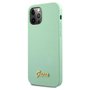 Guess GUHCP12MLSLMGGN Coque de Protection pour iPhone 12/12 Pro 6,1" avec Logo en métal Vert