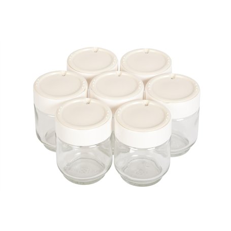 Moulinex A14A03 Yaourtières 7 Pots Verre Couvercle Blanc Yogurta transparent