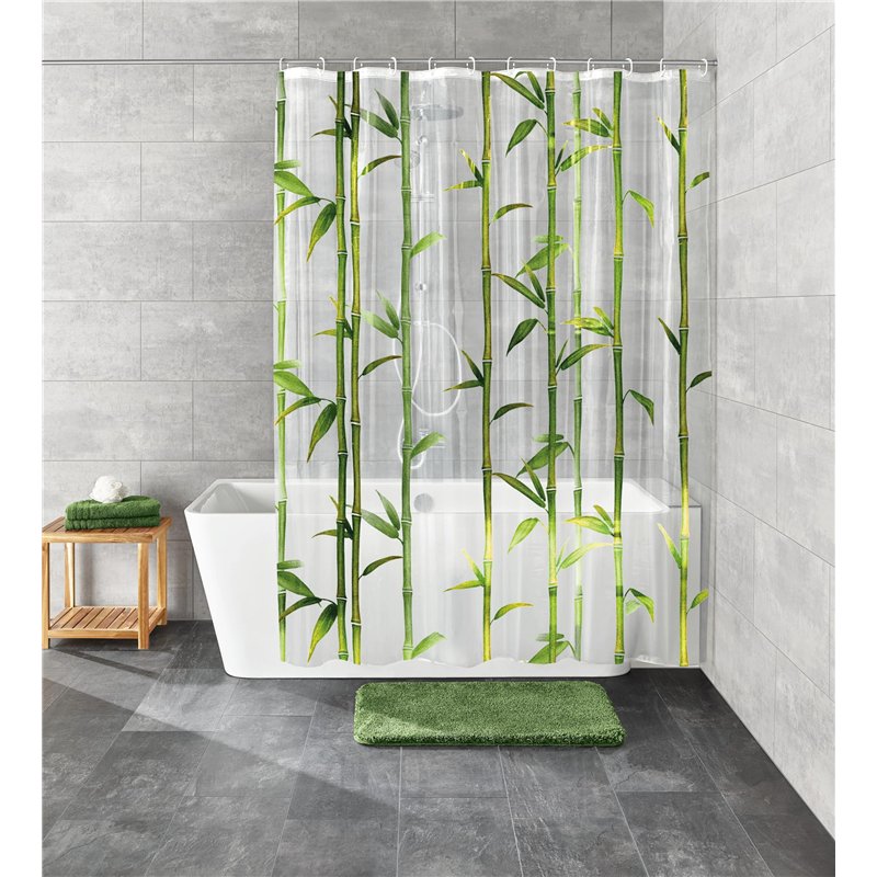 Image secondaire de Kleine Wolke 5249625305 Bambu Rideau de Douche en PEVA Vert 180 x 200 cm