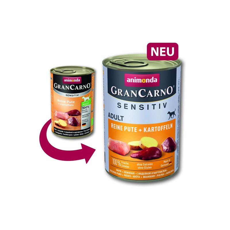Image secondaire de Nourriture pour chien GranCarno Sensitiv Adult d’animonda, nourriture humide pour chien adulte, pur poulet + pomme de terre, 6 x