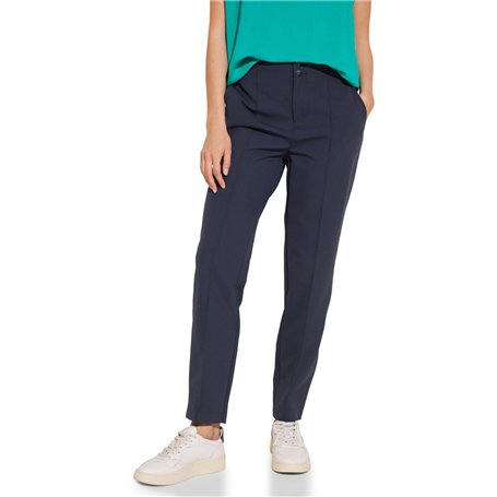 STREET ONE Chino Technostretch Hw, Bleu Foncé, 34W x 30L Femme Ensemble de Pantalon