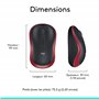 Logitech M185 Souris Sans Fil, 2.4 GHz avec Mini Récepteur USB, Longévité de la Pile 12 Mois, Résolution du Capteur 1000 PPP, Am
