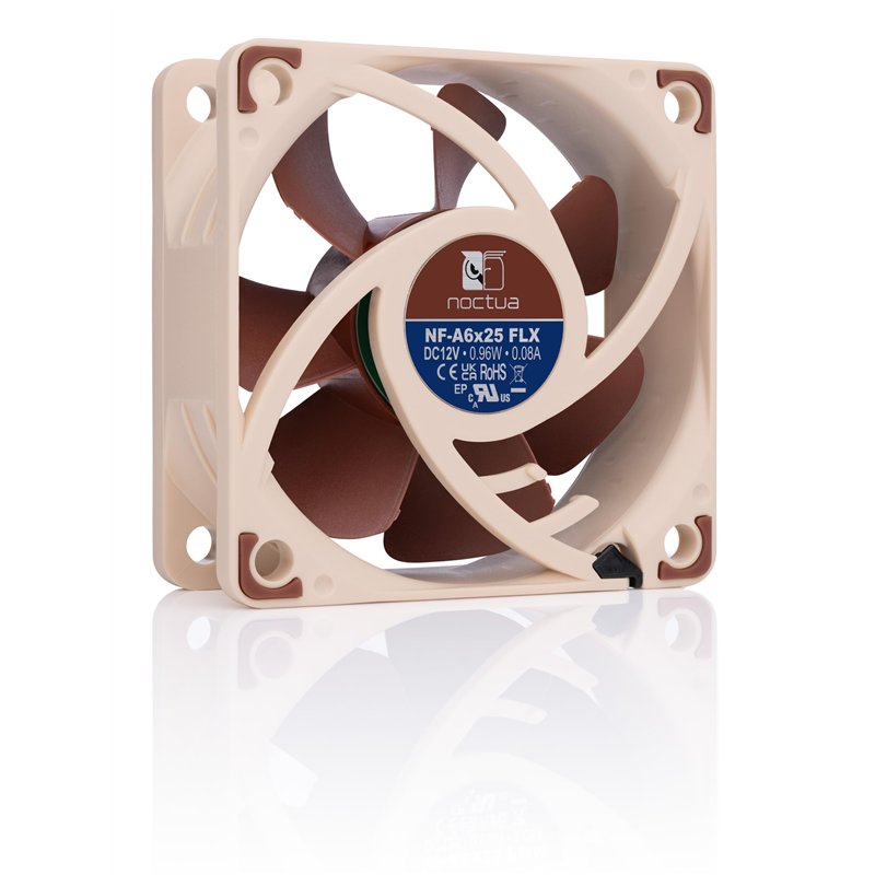 Image secondaire de Noctua NF-A6x25 FLX, Ventilateur Silencieux Haut de Gamme, 3 Broches (60 mm, Marron)