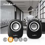 NEDIS Haut-Parleur PC 2 0, 12 W, Prise de 3,5 mm, Noir/argenté.