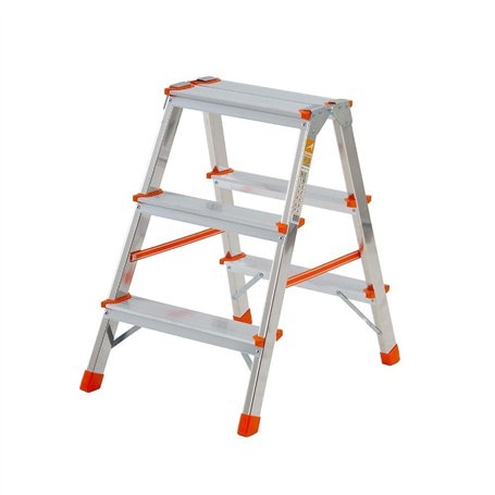 Sgabello in alluminio doppia salita Stylo (2 Gradini + Piano)