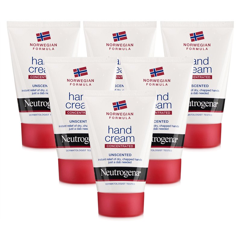 X6 Neutrogena Formule norvégienne Crème mains non parfumée concentrée 50 ml Format voyage