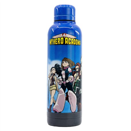Stor My Hero Academia - Bouteille transportable en Acier Inoxydable - Gourde réutilisable - Héros - Deku - All Might - Gris - 51