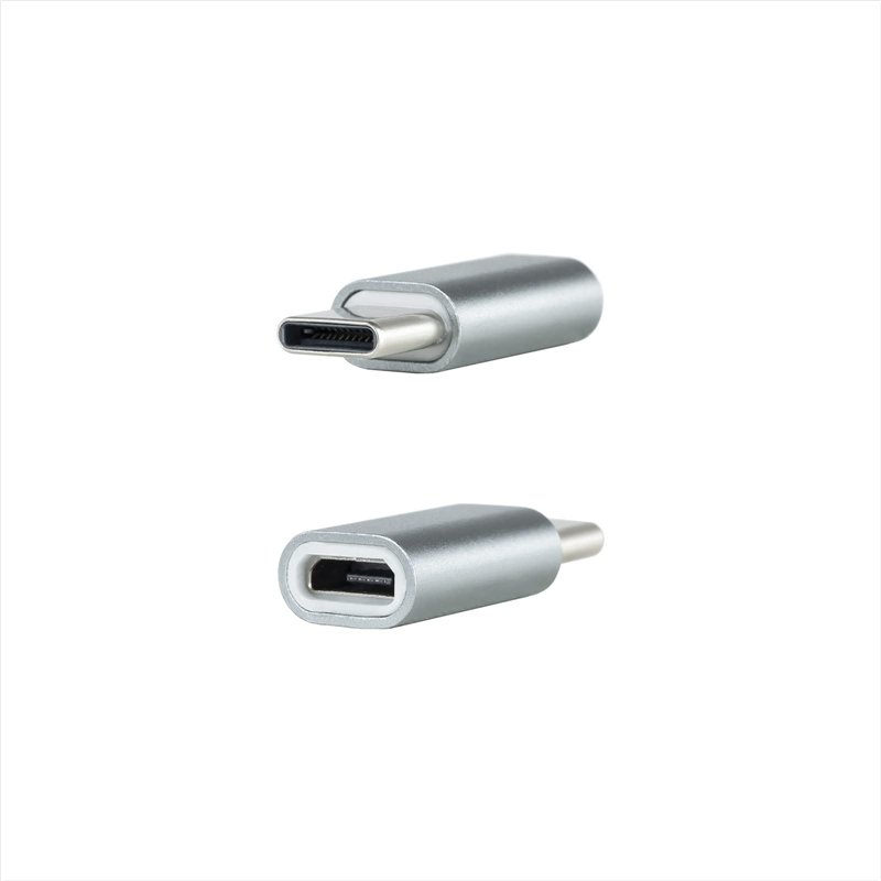 Image secondaire de Nanocable 10.02.0011 - Adaptateur USB-C vers Micro USB, USB-C/M-M-Micro B/H, Aluminium, Gris