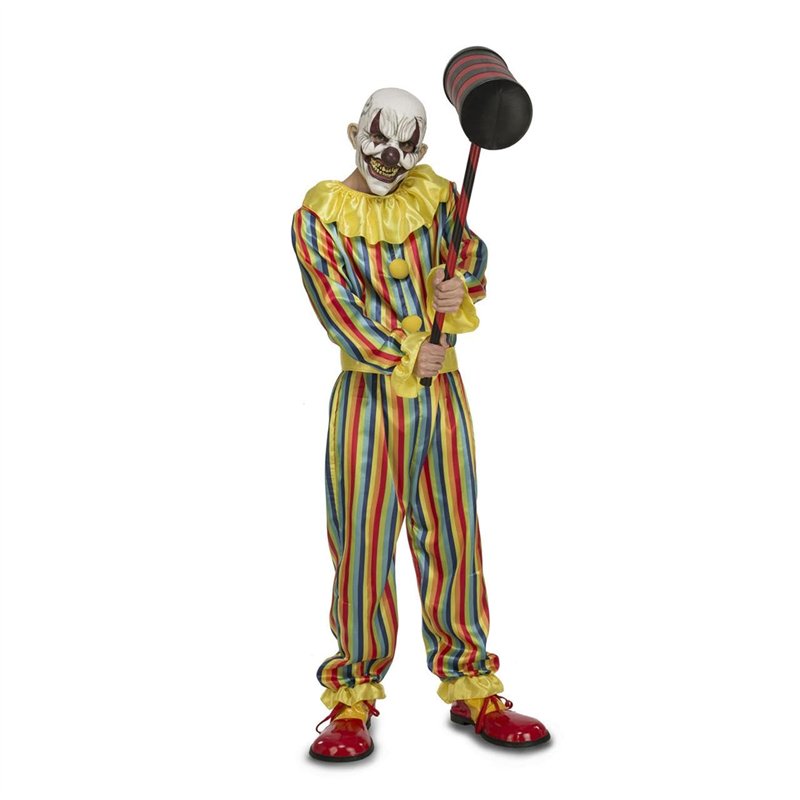 viving- Déguisement Prank Clown Singe, Ceinture et Masque Taille XXL, Rayures, 225-159075, Multicolore