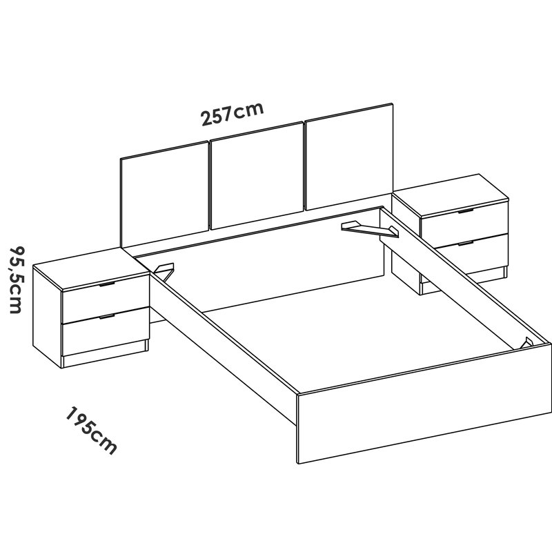 Image secondaire de DEKIT GRUPO RIMOBEL Lit gigogne, mélamine, Blanc, 96 x 146 x 195,4 cm