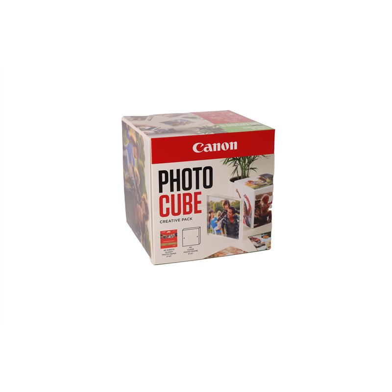 Canon Photo Cube Creative Pack, Pink - PP-201 Glossy II Photo Paper 5x5