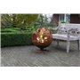 Brasero métal globe feuille aspect rouillé, pour les soirées d’ambiance Ø 58 cm