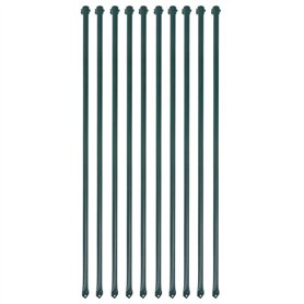 vidaXL 10x Poteau de Jardin 1m Métal Vert Support Soutien Plantes Vignes