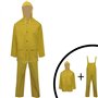 vidaXL 2X Imperméable Robuste avec Capuchon et Salopette Jaune XL Randonnée