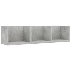 VidaXL Étagère murale pour CD Gris béton 74,9 x 18 x 18 cm