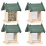 vidaXL Lot de 4 mangeoires à Oiseaux en Bois de Sapin
