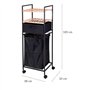 Home @ Styling Collection Chariot de Salle de Bain avec étagères et Sac à Linge, 2en1, Bambou