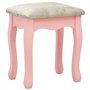 Tavolo da Trucco con Sgabello Rosa 50x59x136 cm Legno Paulownia