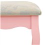 Tavolo da Trucco con Sgabello Rosa 50x59x136 cm Legno Paulownia