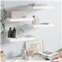 vidaXL Lot de 4 étagères murales flottantes en MDF Blanc brillant 39,9 x 23,1 x 3,8 cm