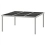 Bussandri Exclusive Table de jardin en verre et acier 170 x 170 x 74,5 cm